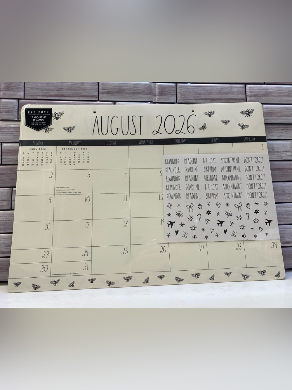 Rae Dunn ❤️2027 17-Month Desk Blotter Calendar/Planner “Bee”  New